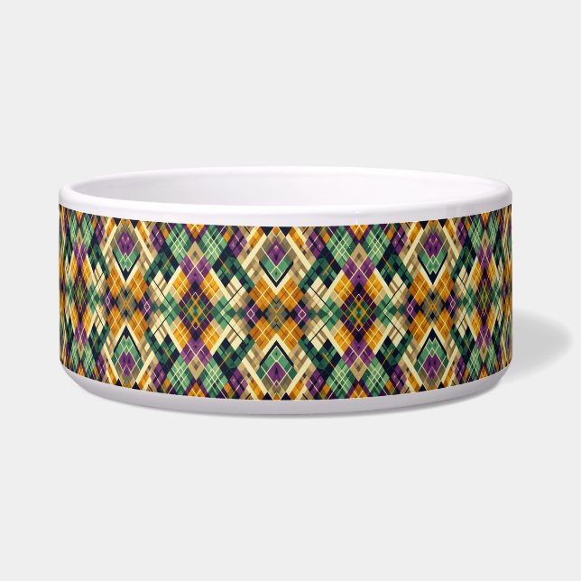 Raute Mardi Gras lila grün Napf (Vorderseite)
