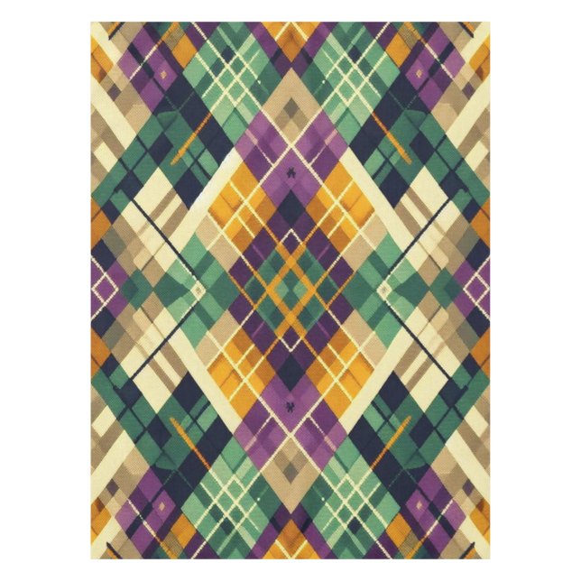 Raute Mardi Gras lila grün Tischdecke (Vorderseite)