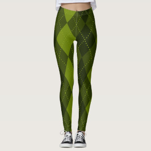 Raute Muster - Dunkelofengrün Leggings