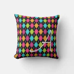Raute Muster Multi Color Diamonds Initial Pillow Kissen