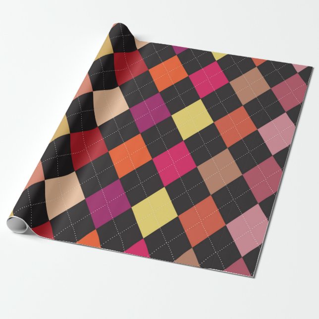 Raute Muster-Papier Geschenkpapier (Ungerollt)