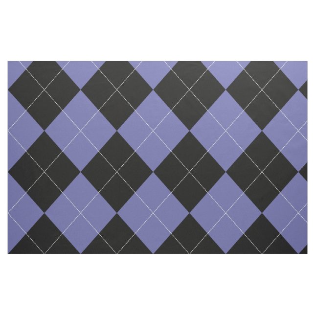 Raute Muster Periwinkle Blau Lila Schwarz-weiß Stoff (Yard (91,4 cm))