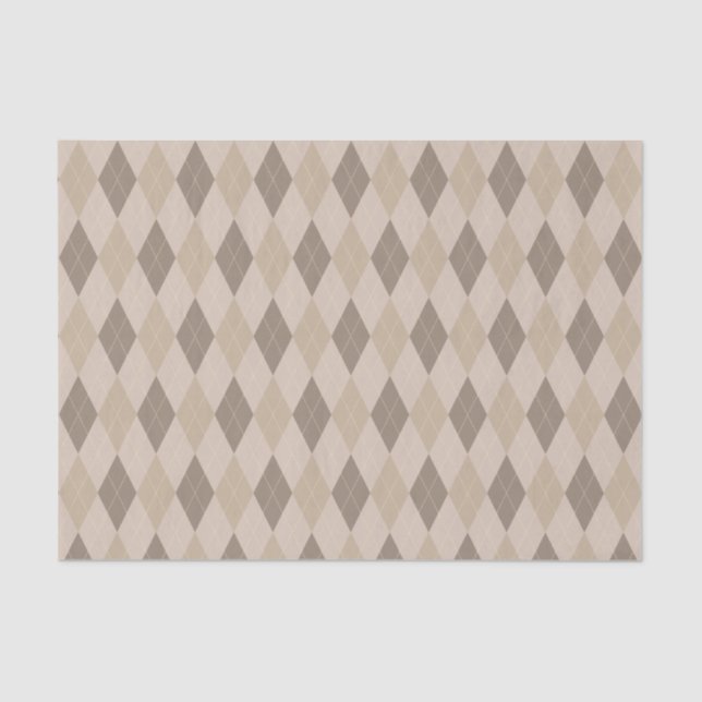 Raute-Musterpapier für Beige Tones Seidenpapier (Vorderseite)