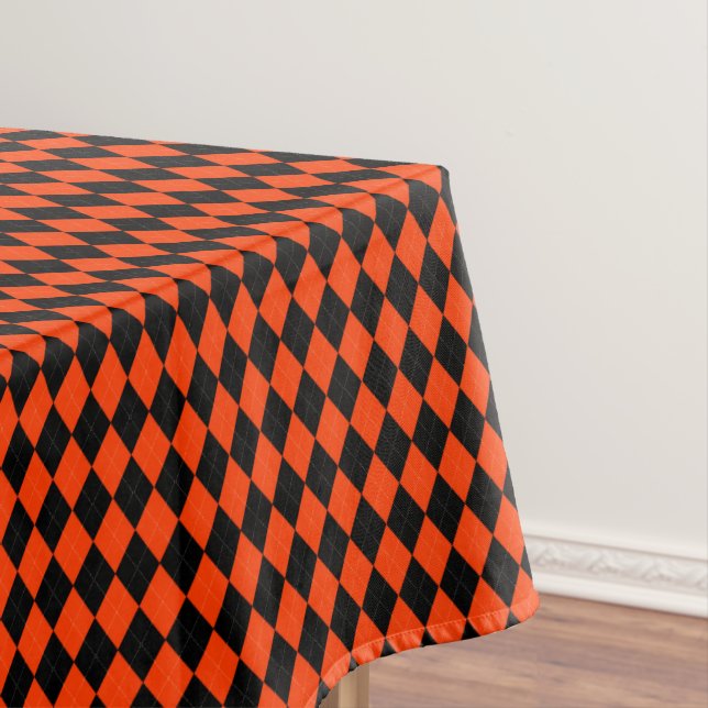 Raute-Orange-Black-52x70 BAUMWOLLE Tischdecke (Beispiel)