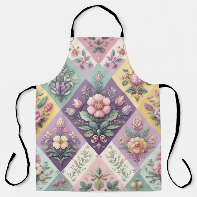 Raute pastellfarben Osterfeier/Frühling Schürze (Vorderseite)