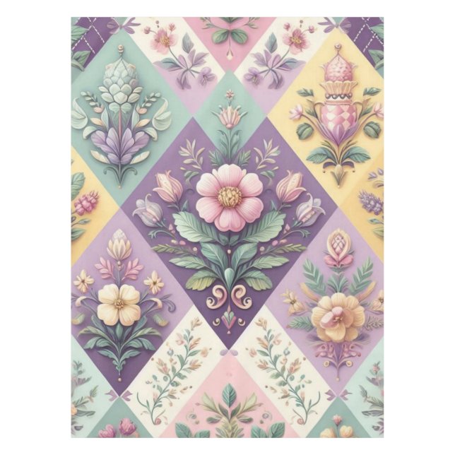 Raute pastellfarben Osterfeier/Frühling Tischdecke (Vorderseite)