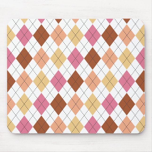 Raute Preppy Mousepad, Pfirsiche und Braune Mousepad (Vorne)