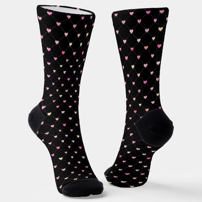 Raute Rosa Muster Crew Socken (Gewinkelt)