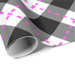 Raute Schwarz/Rosa Geschenkpapier