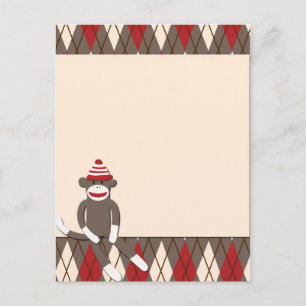 Raute Sock Monkey Postkarte