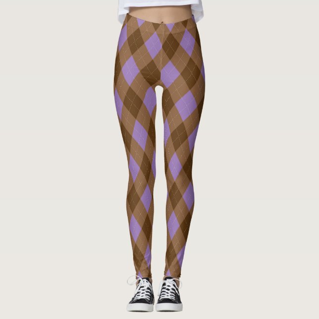 Raute Stil Karierte Leggings (Vorderseite)