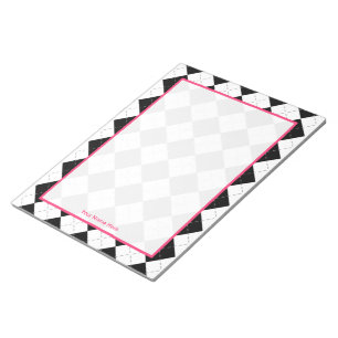 Raute und rosa Personalisierter Editor Notizblock