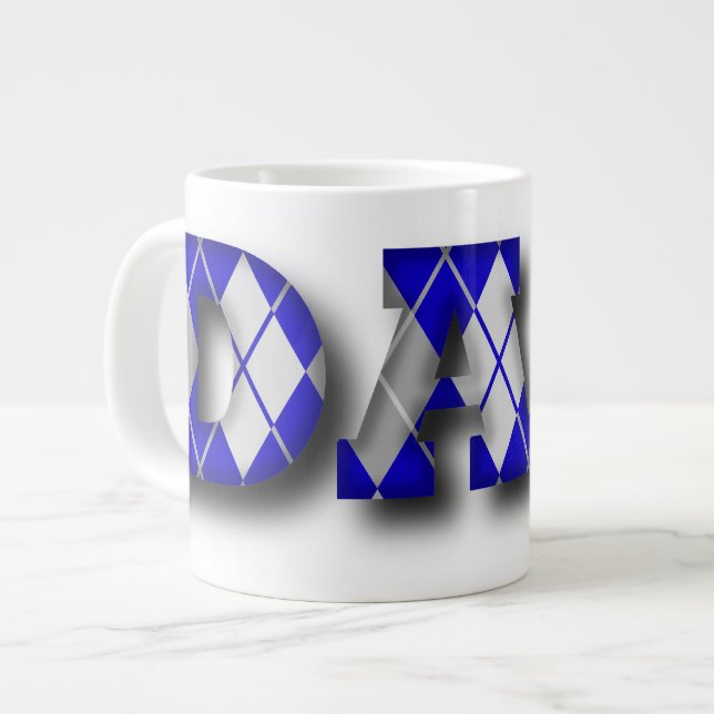 Raute Vater Blau und Grau Jumbo-Tasse (Vorderseite Links)