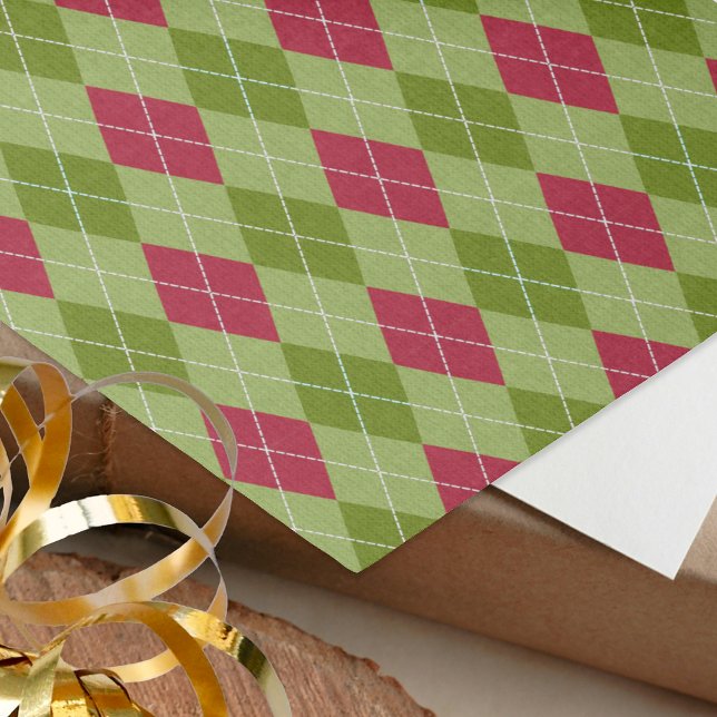 Raute 'Weihnachtself' Urlaub Green & Red Diamond Seidenpapier (Von Creator hochgeladen)