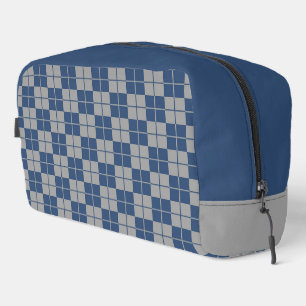 Rauten-Checkboard Kariert Light Blue Waschbeutel
