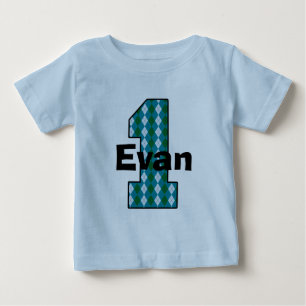 Rauten-erstes Geburtstags-Jungen-Shirt Baby T-shirt