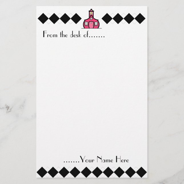 Rauten-Lehrer-Briefpapier Briefpapier (Vorderseite)