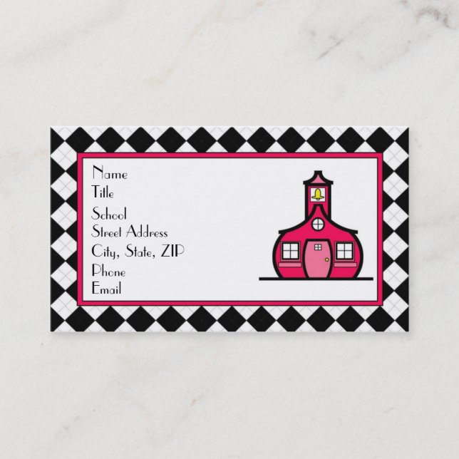 Rauten-Lehrer-Geschäfts-Karte Visitenkarte (Vorderseite)