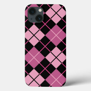 Rauten-Muster im Schwarzen und im Rosa Case-Mate iPhone Hülle