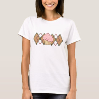 Rauten-rosa kleiner Kuchen T-Shirt