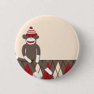 Rauten-Socken-Affe Button