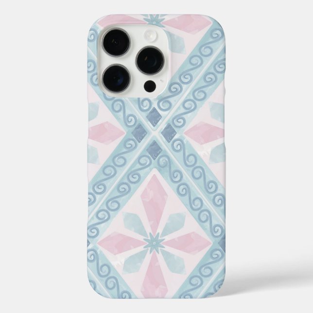 rautenförmiges blaues Muster Case-Mate iPhone Hülle (Rückseite)