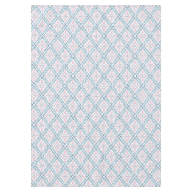 rautenförmiges blaues Muster Tischdecke (Vorderseite)