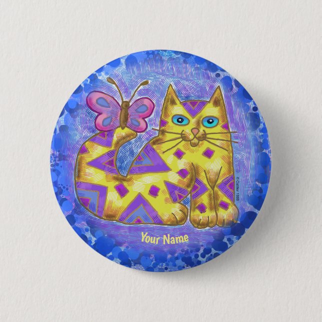 Rautenkatze-Button Button (Vorderseite)