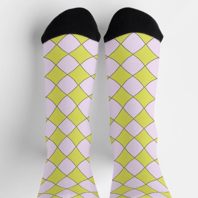 Rautensocken, gelb und rosa socken (Oben)