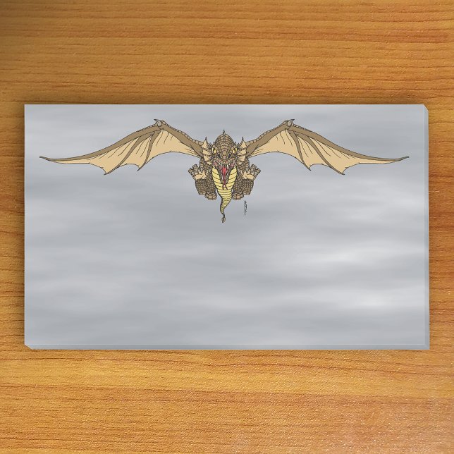 Ravaging Dragoness Post-it Klebezettel (Ravaging Dragoness Post-it Notes on Table)