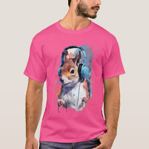 Rave Edm Eichhörnchen Kopfhörer T-Shirt