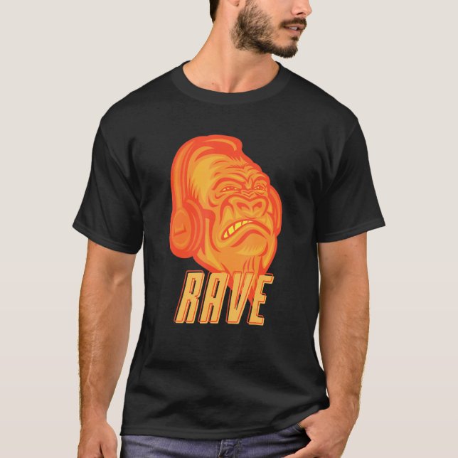 Rave Gorilla Edm Festival Rave Dubstep T-Shirt (Vorderseite)