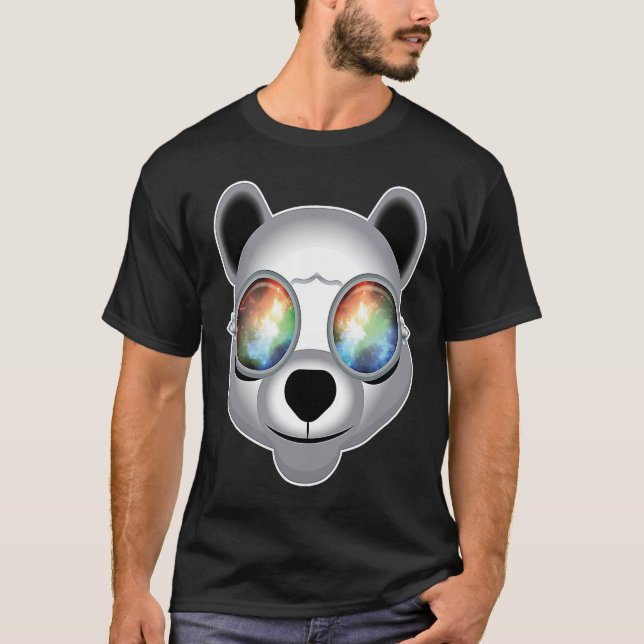 Rave Panda Techno Trippy T-Shirt (Vorderseite)