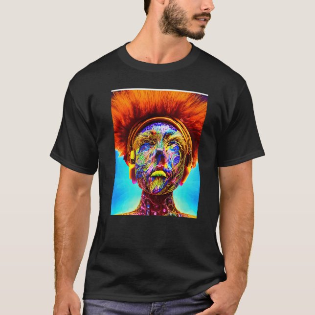 Rave Party Psychedelic EDM Trance Club DJ Design P T-Shirt (Vorderseite)