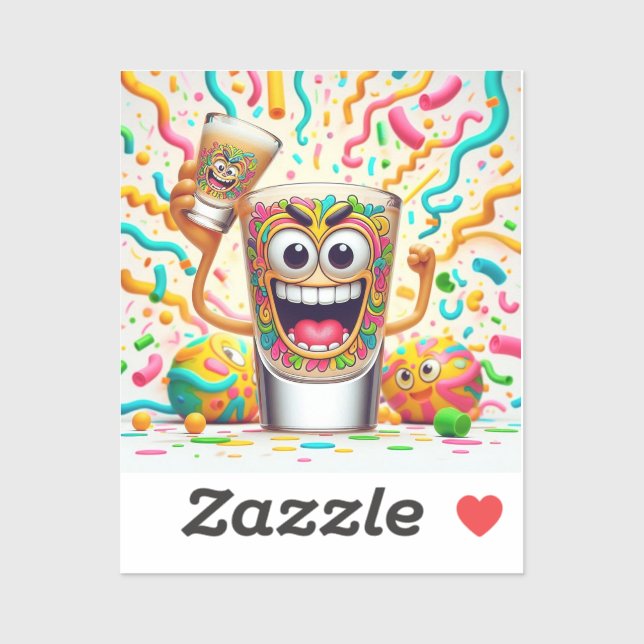 Rave Party Shot Glass – vibrant Fun  Aufkleber (Blatt)