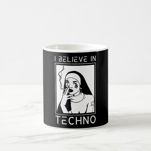 Rave Religion Techno Religion Nun Kaffeetasse (Mittel)