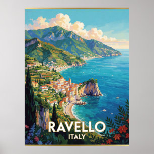 Ravello Italien Amalfi-Küste Reise Szene 🌊 Poster