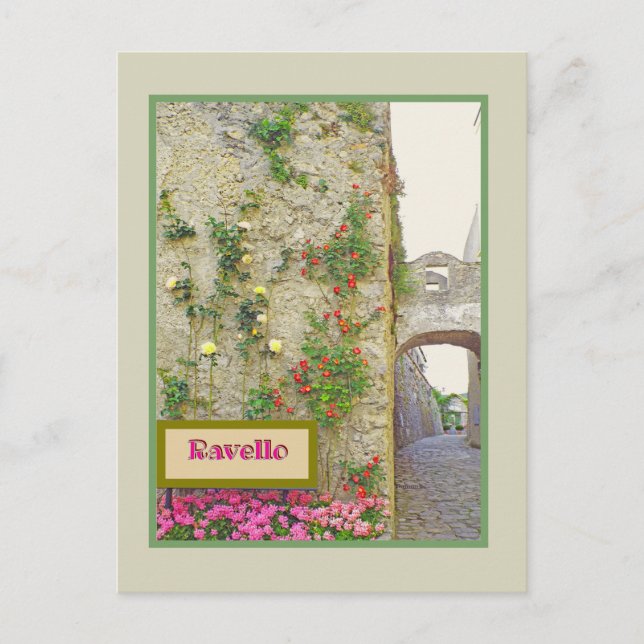 RAVELLO, ITALIEN/KABELSTEINSTRASSE, ARCHWEGEN, ROS POSTKARTE (Vorderseite)