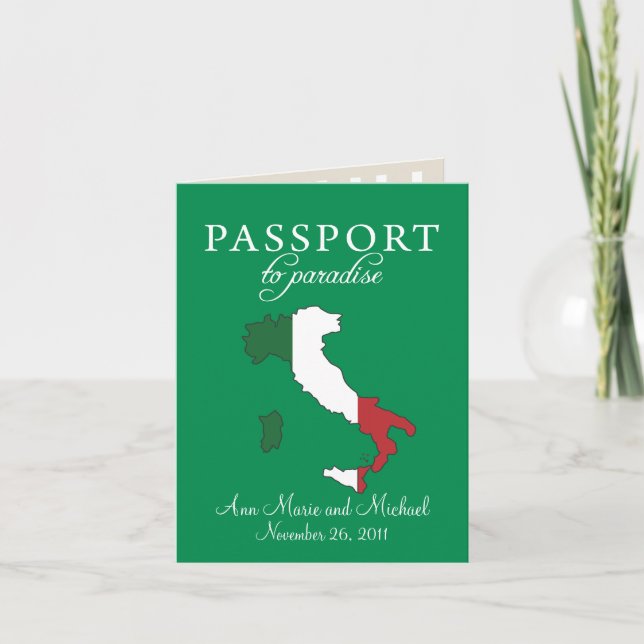 Ravello Italy Passport Wedding Einladung (Vorderseite)