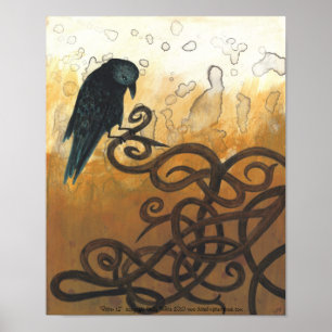 Raven 12 Celtic Knoten Naturmalerei Poster