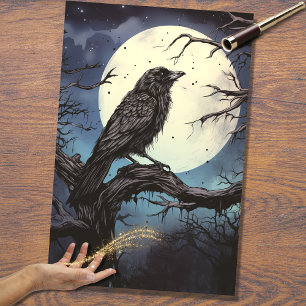 Raven 1 Halloween-Dekoupage Seidenpapier