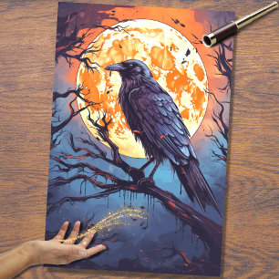 Raven 2 Halloween-Dekoupage Seidenpapier