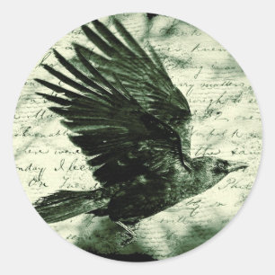 Raven 9 runder aufkleber