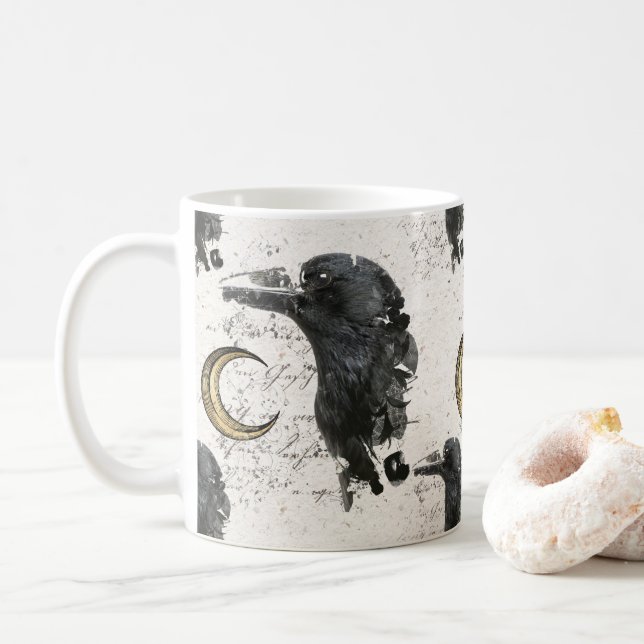 Raven Alchemy Collage Kaffeetasse (Mit Donut)