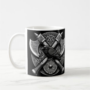 Raven and Axes - Kunst des Kriegerschilds Kaffeetasse