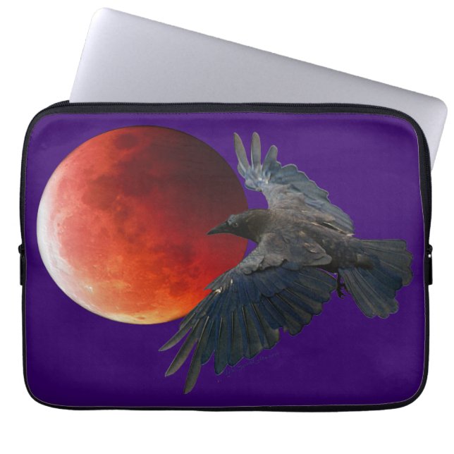 Raven and Eclipsing Moon Laptop Sleeve (Vorderseite)