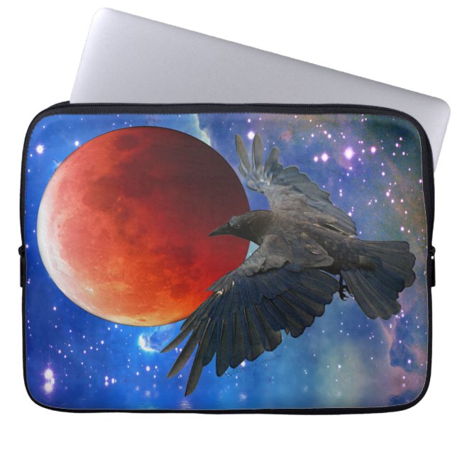 Raven and Eclipsing Moon Laptop Sleeve (Vorderseite)