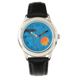 Raven and Full Moon Armbanduhr
