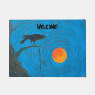 Raven and Full Moon Doormat Fußmatte