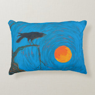 Raven and Full Moon Zierkissen